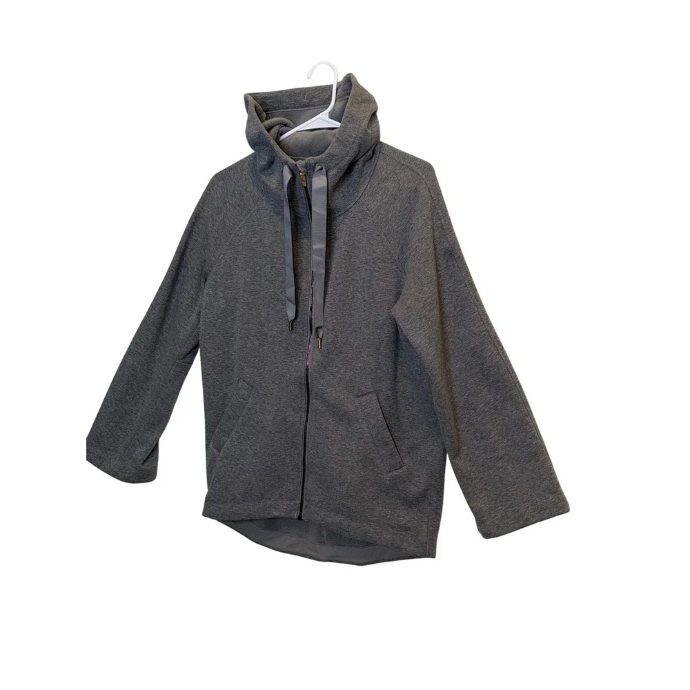 Lululemon On The Daily Hoodie Heather Medium Grey FullZip Sweatshirt Jacket Gold